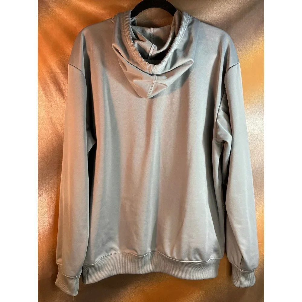 Gray Adidis hoodie‎ with orange contrast logo. 50” chest L